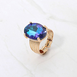 Oval Cut Stone Adjustable Ring