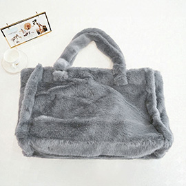 Oversized Faux Fur Soft-Touch Tote Bag