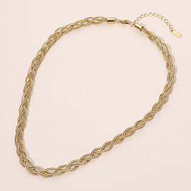 SECRET BOX_Stainless Steel Braided Chain Necklace