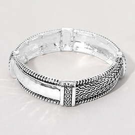 Textured Antique Metal Stretch Bracelet