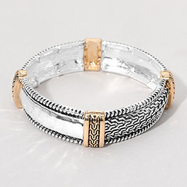 Textured Antique Metal Stretch Bracelet