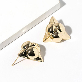 Gold Dipped Geometric Triangle Stud Earrings