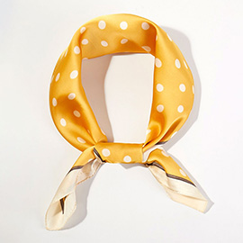 Polka Dot Print Square Bandana Scarf
