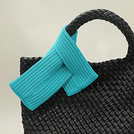 Short Ribbed Knit Stretch Phone Pouch